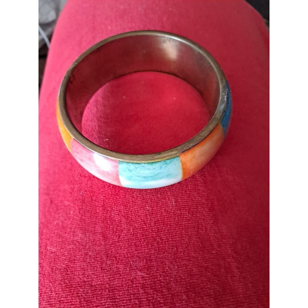 Multicolor Inlaid Stone Look Bracelet